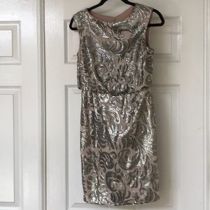 Adrianna Papell Sequined Silver dress
